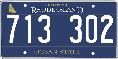 RI license plate 713302