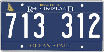 RI license plate 713312