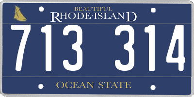 RI license plate 713314