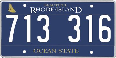 RI license plate 713316