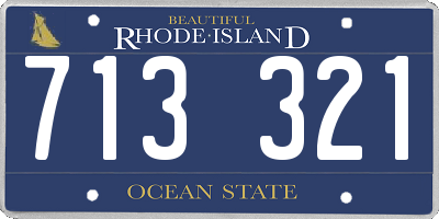 RI license plate 713321