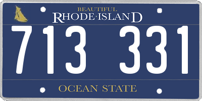 RI license plate 713331