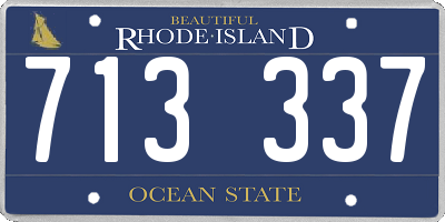 RI license plate 713337