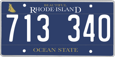 RI license plate 713340