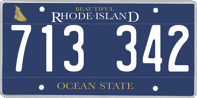 RI license plate 713342