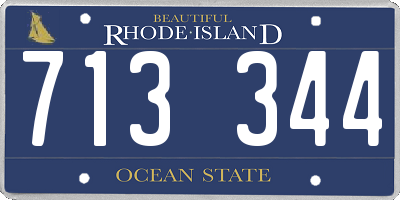 RI license plate 713344
