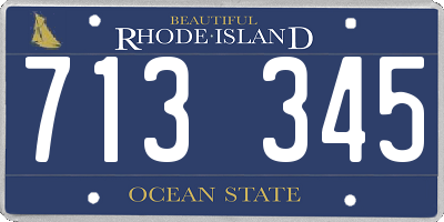 RI license plate 713345