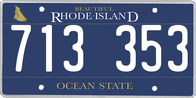 RI license plate 713353