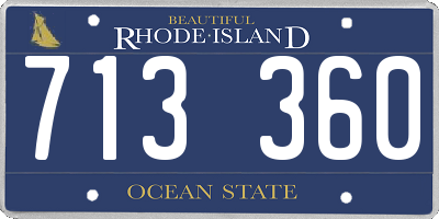 RI license plate 713360