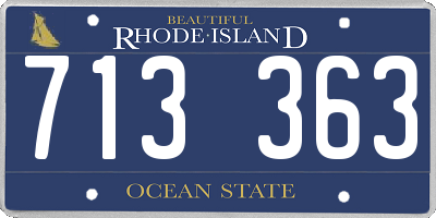 RI license plate 713363