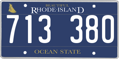 RI license plate 713380