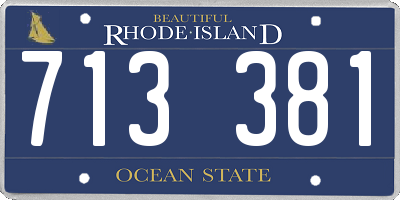 RI license plate 713381
