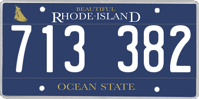 RI license plate 713382