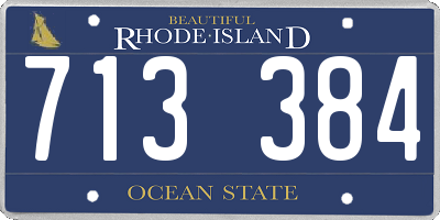RI license plate 713384