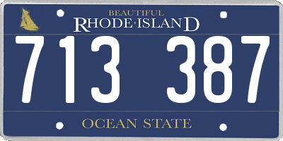 RI license plate 713387