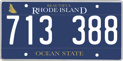 RI license plate 713388