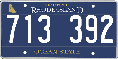 RI license plate 713392