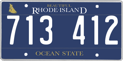 RI license plate 713412
