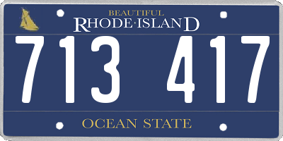 RI license plate 713417