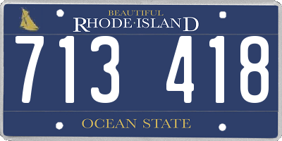 RI license plate 713418