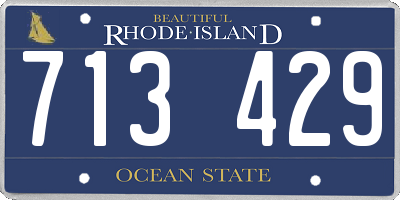 RI license plate 713429