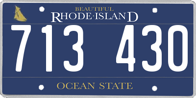 RI license plate 713430