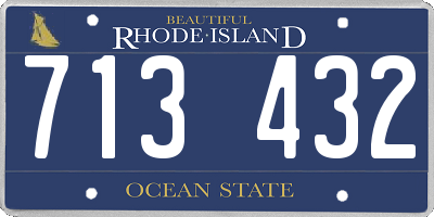 RI license plate 713432