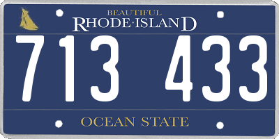 RI license plate 713433