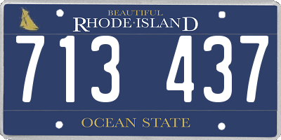 RI license plate 713437