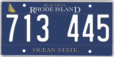 RI license plate 713445