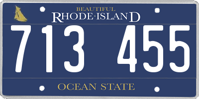 RI license plate 713455