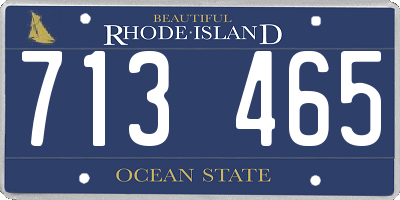 RI license plate 713465