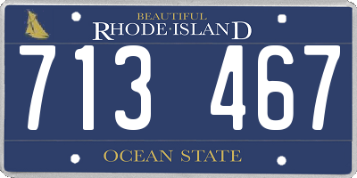 RI license plate 713467