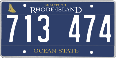 RI license plate 713474