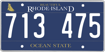 RI license plate 713475