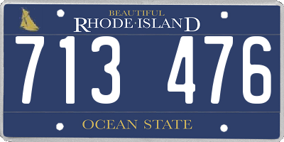 RI license plate 713476