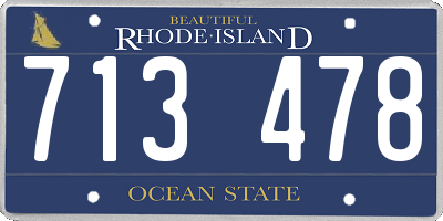 RI license plate 713478