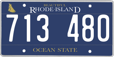 RI license plate 713480