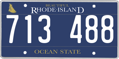 RI license plate 713488
