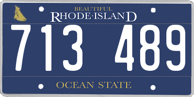 RI license plate 713489