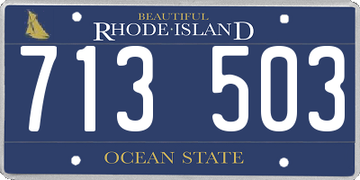 RI license plate 713503