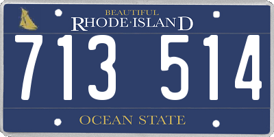 RI license plate 713514