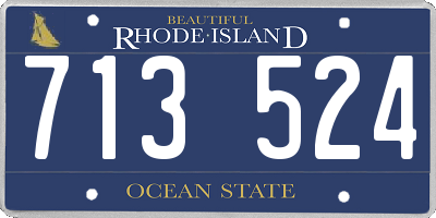 RI license plate 713524