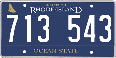 RI license plate 713543