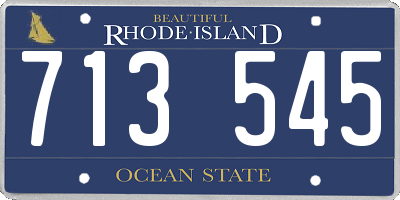 RI license plate 713545