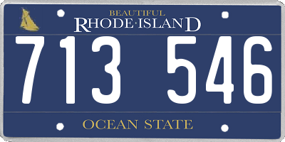 RI license plate 713546
