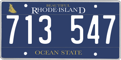 RI license plate 713547