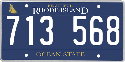 RI license plate 713568