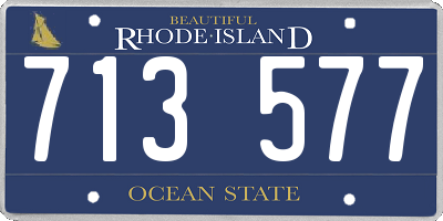 RI license plate 713577