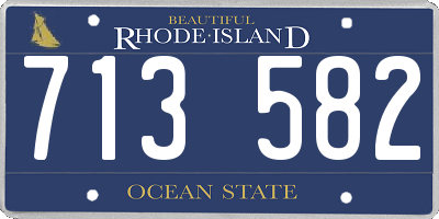 RI license plate 713582